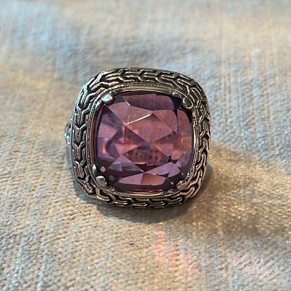 Lilac Quartz Sterling Silver 925 Ring Size 7 New